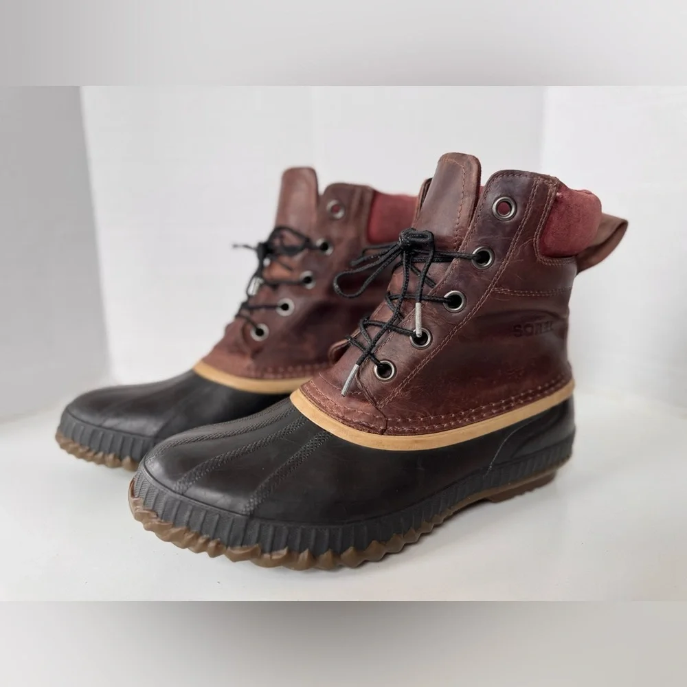 Sorel Cheyanne Winter Snow Duck Rain Rubber Leather Boots Shoes Men’s Size 10